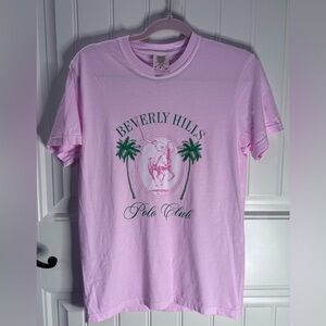 Comfort Colors Pink Beverly Hills Short Sleeve Tee new